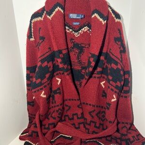 Vintage Polo Ralph Lauren Hand Knit Navajo Print Sweater
